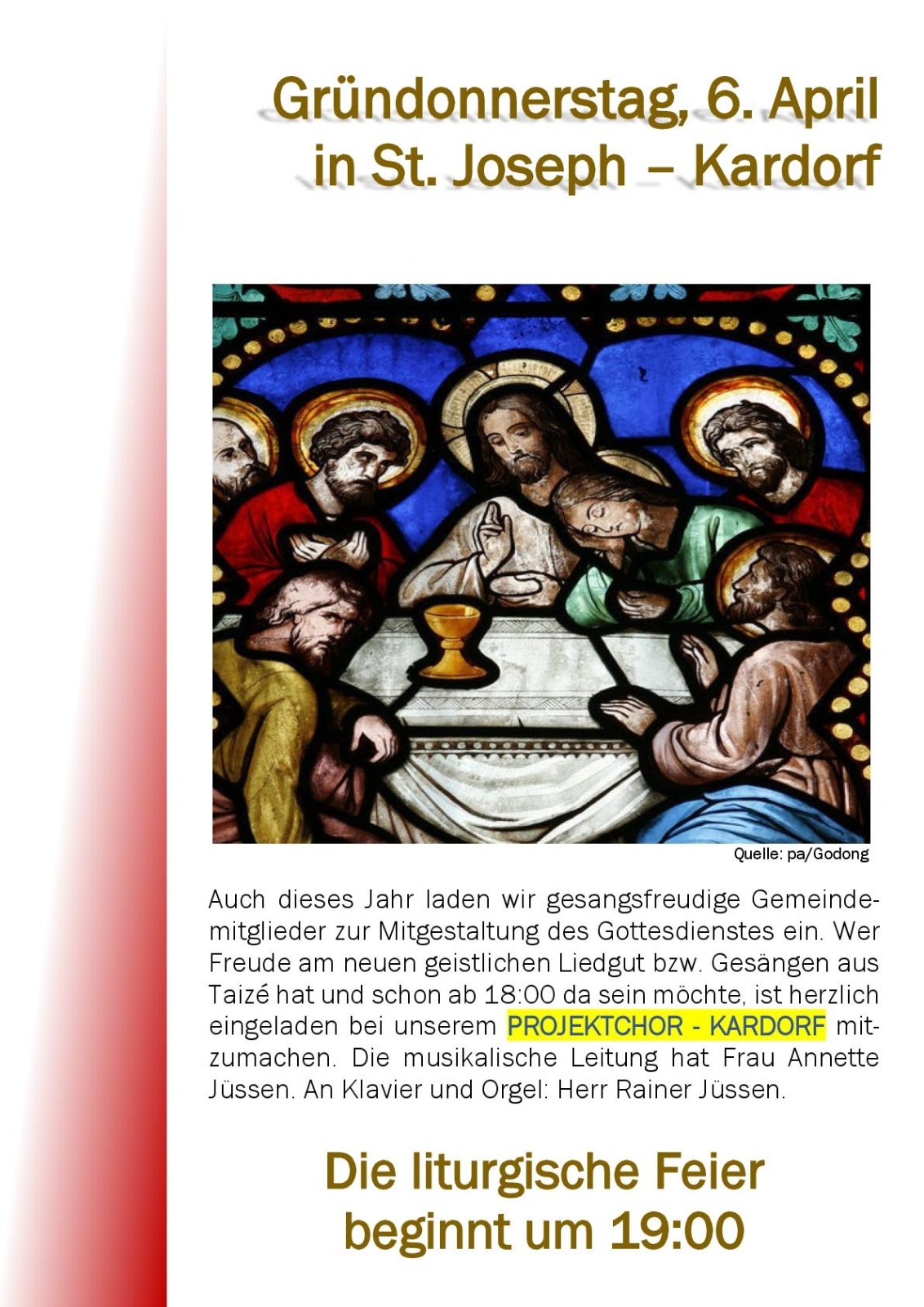 Gründonnerstag in Kardorf - Plakat2-001 (c) Kirchengemeinde St. Joseph