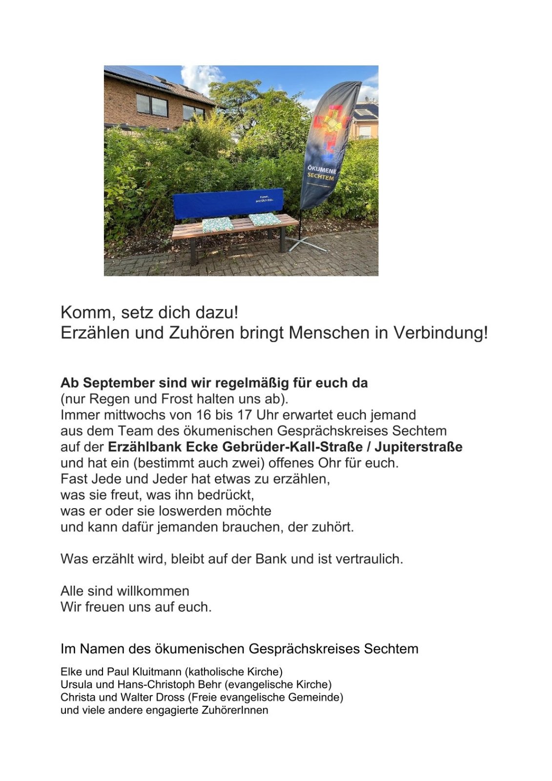 Plakat Erzählbank Sechtem 2026-08-24-1 (c) ökum. Erzählkreis Sechtem