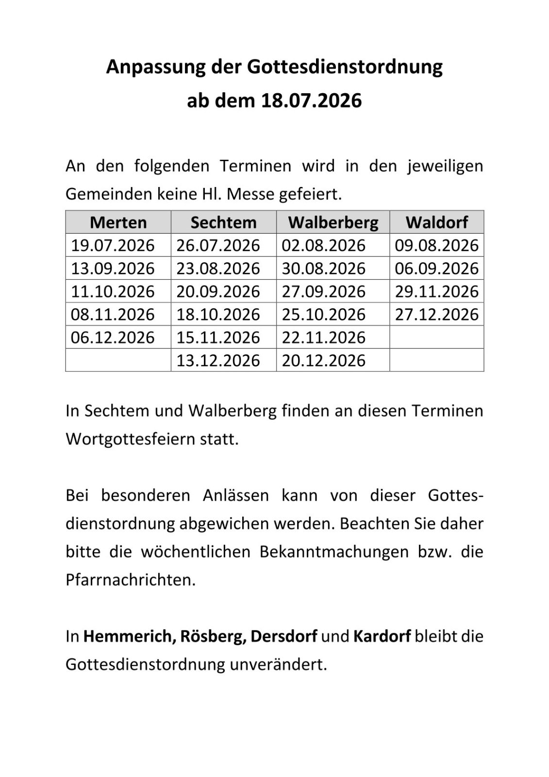 Anpassung Gottesdienstordnung 2026-1 (c) KGV Bornheim-Vorgebirge