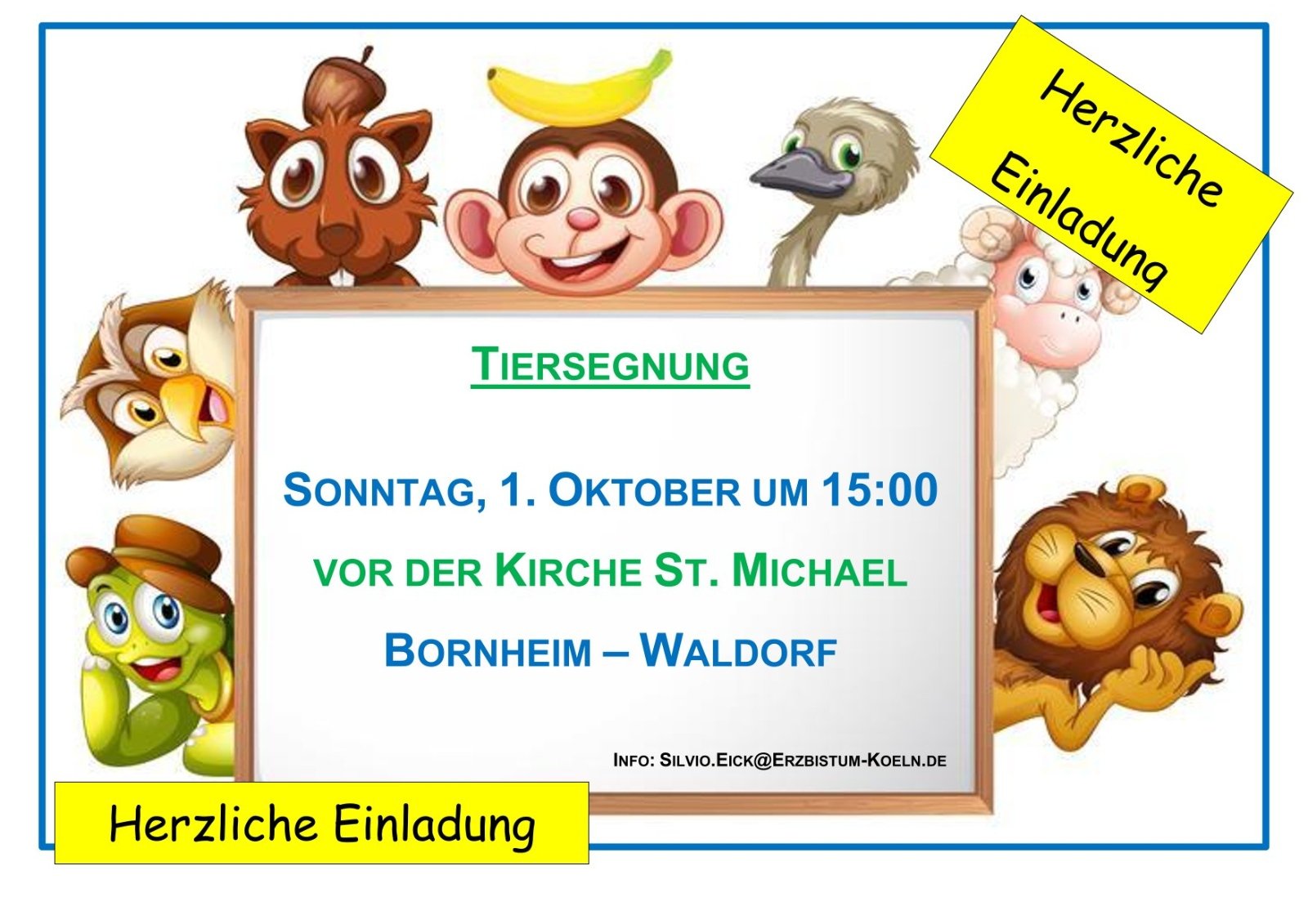Plakat Tiersegnung 2023 in Waldorf-1 (c) Pfarrer Silvio Eick